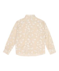 Beige Embroidered Floral Shirt