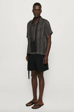 Black Marshall Pleated Shorts