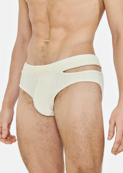 White Cutout Swim Brief