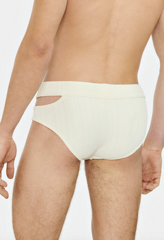 White Cutout Swim Brief