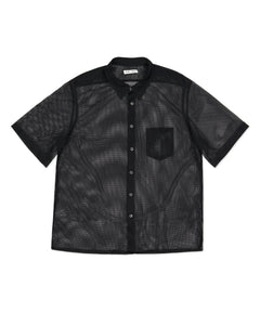 Black Neils Single Pocket Mesh Shirt
