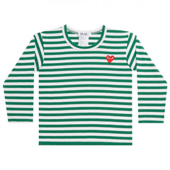 Green/White Kids Long Sleeve T-Shirt