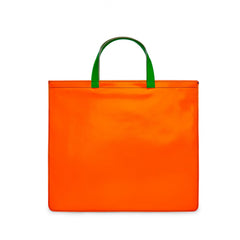 Orange/Blue Super Fluo Leather Tote Bag