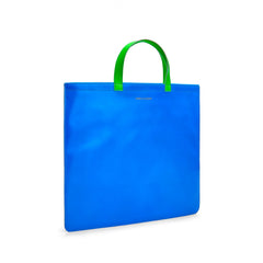 Orange/Blue Super Fluo Leather Tote Bag