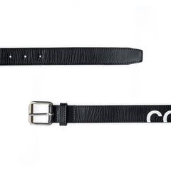 Black Huge Logo Leather Belt