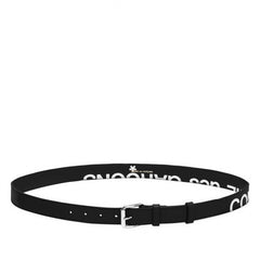 Black Huge Logo Leather Belt