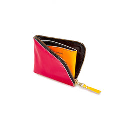 Pink/Yellow Super Fluo Leather Wallet