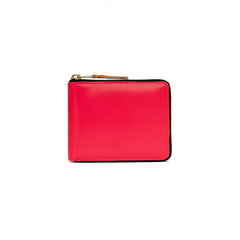 Pink Super Fluo Leather Full Zip Wallet