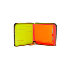 Pink Super Fluo Leather Full Zip Wallet
