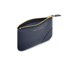 Navy Classic Leather Coin Pouch