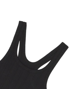 Black Ribbed Tank Top