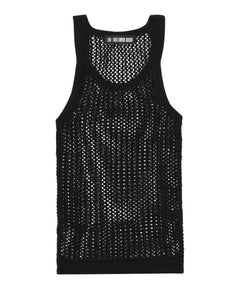 Black Net Stitch Tank Top