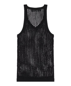 Black Net Stitch Tank Top