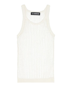 White Net Stitch Tank Top