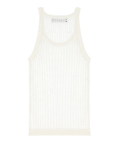 White Net Stitch Tank Top