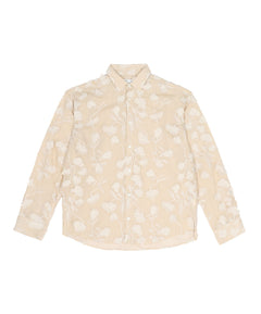 Beige Embroidered Floral Shirt