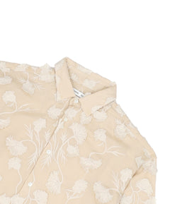 Beige Embroidered Floral Shirt