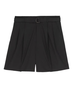 Black Marshall Pleated Shorts