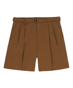 Brown Marshall Pleated Shorts