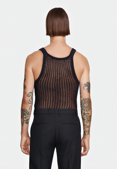 Black Net Stitch Tank Top