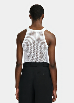 White Net Stitch Tank Top