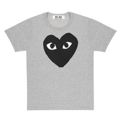 Grey Mens Play Black Heart T-Shirt