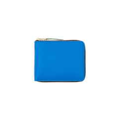 Blue Super Fluo Leather Full Zip Wallet