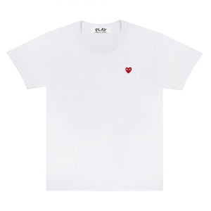 White Womens Little Red Heart T-Shirt