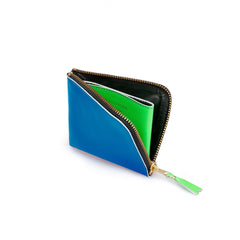 Blue/Green Super Fluo Leather Wallet