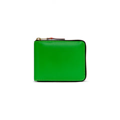 Green Super Fluo Leather Full Zip Wallet