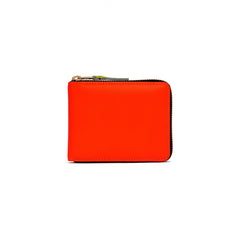 Orange Super Fluo Leather Full Zip Wallet