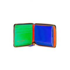 Orange Super Fluo Leather Full Zip Wallet