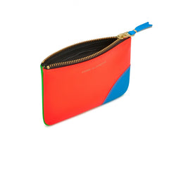 Green/Orange Super Fluo Leather Coin Pouch